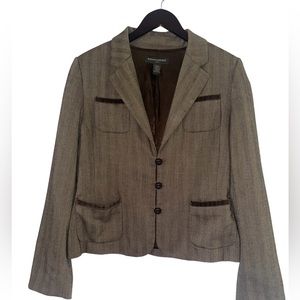 Banana Republic Women’s Brown Tweed Notch
Lapel Stretch Blazer Jacket